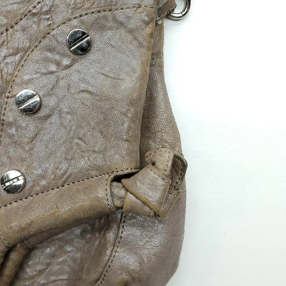 Foley & Corinna‎ Purse Mid City Tote Brown Taupe Pebbled Crossbody Hobo Zip
